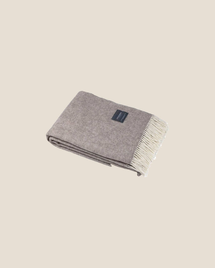 Merino & Cashmere Wool Plaid - Two Tone Light Taupe