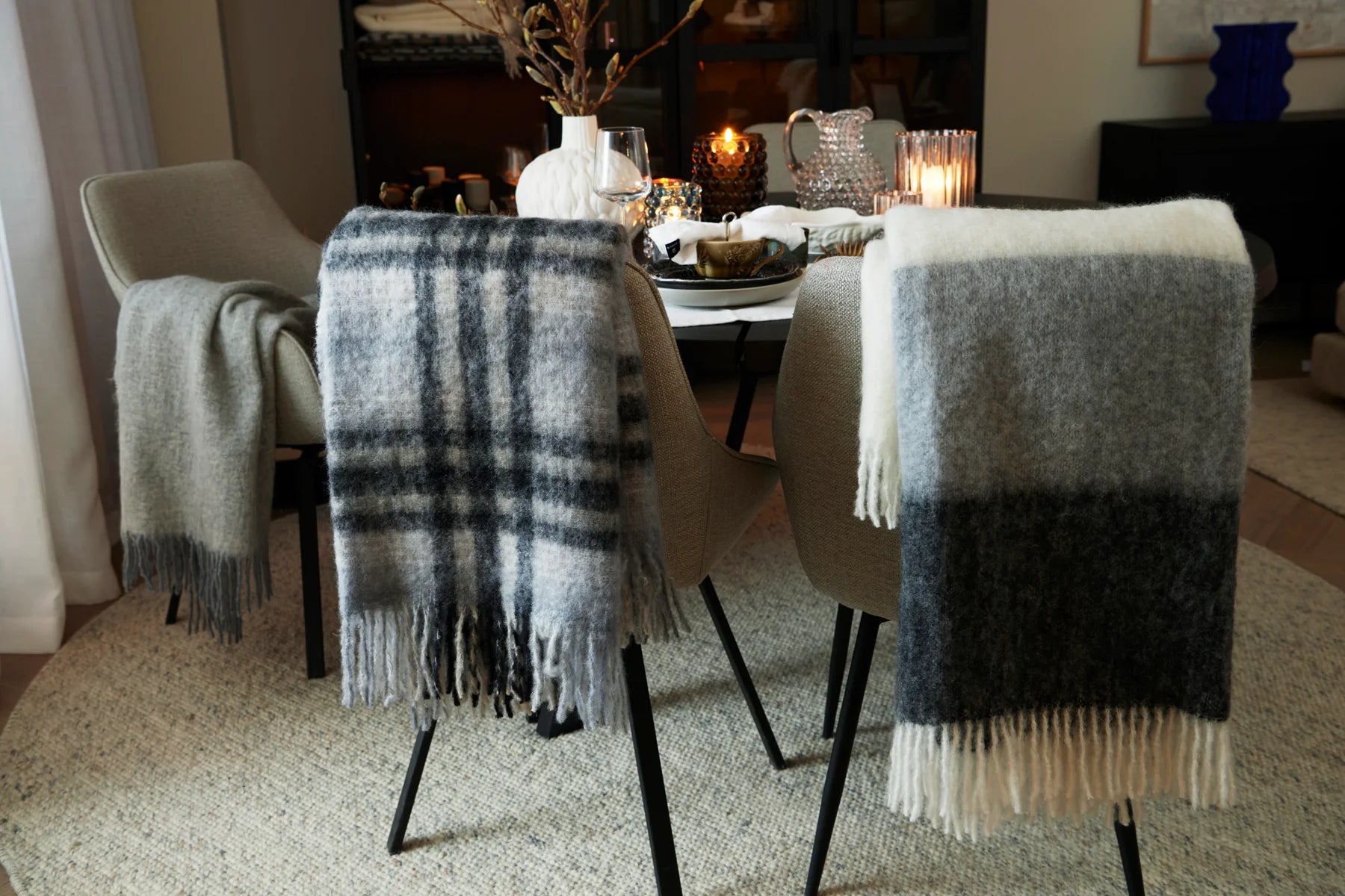 Mohair Plaid - White & Skiffer Melange