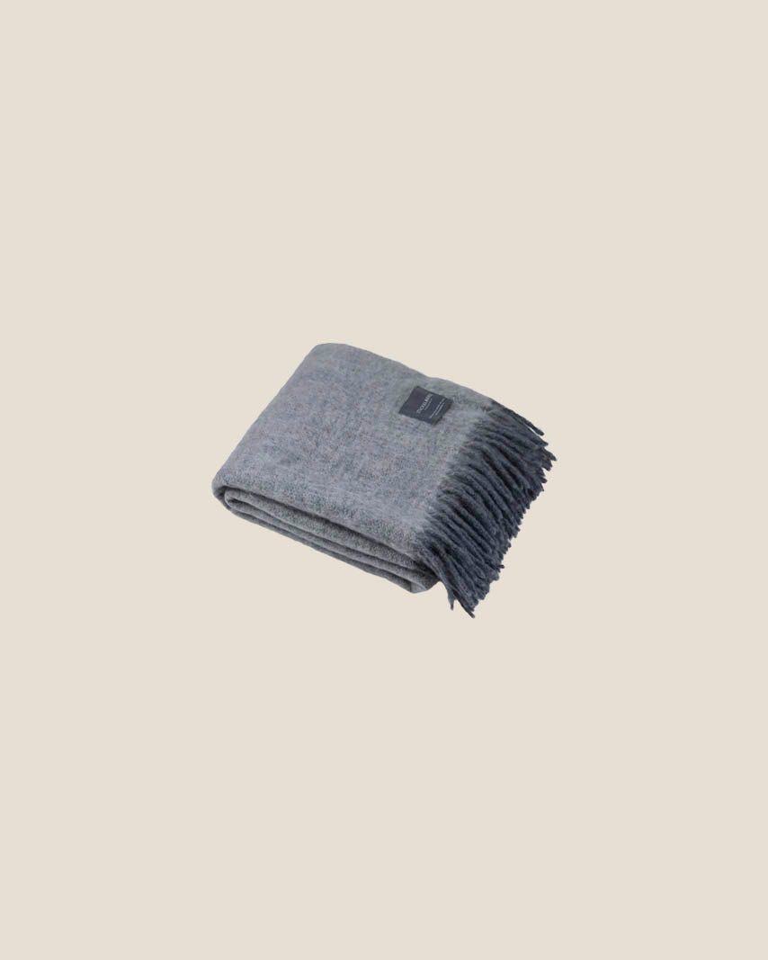 Mohair Plaid - White & Skiffer Melange
