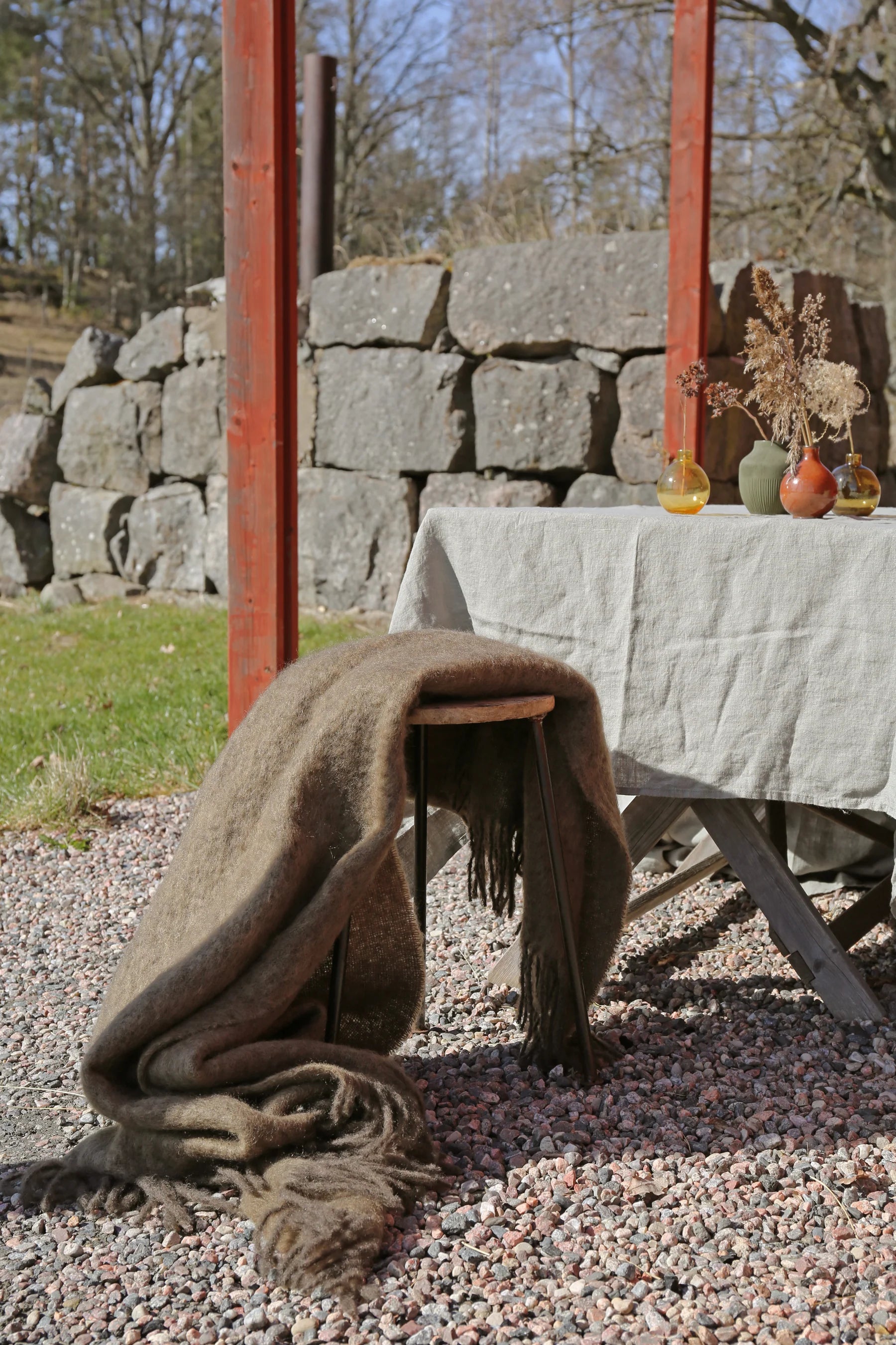 Mohair Plaid - Dark Earth & Light Brown Melange