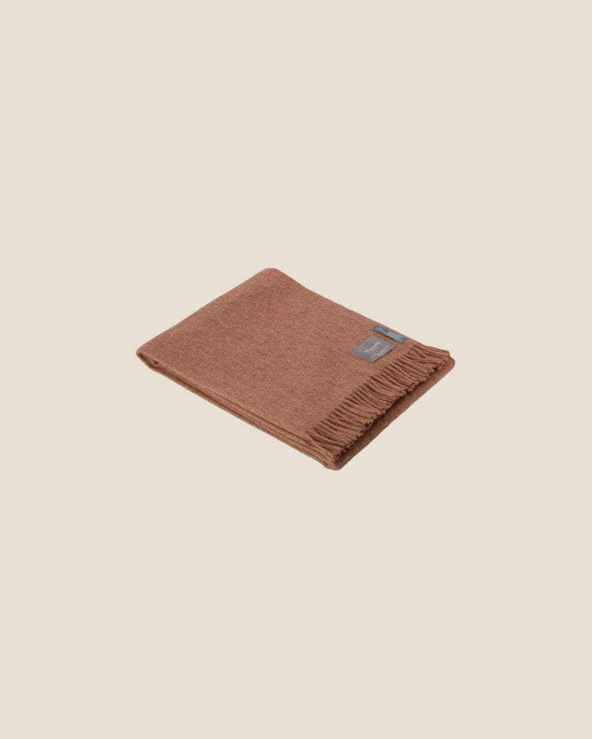 RECYCLED ALPACA WOOL PLAID - CAMEL